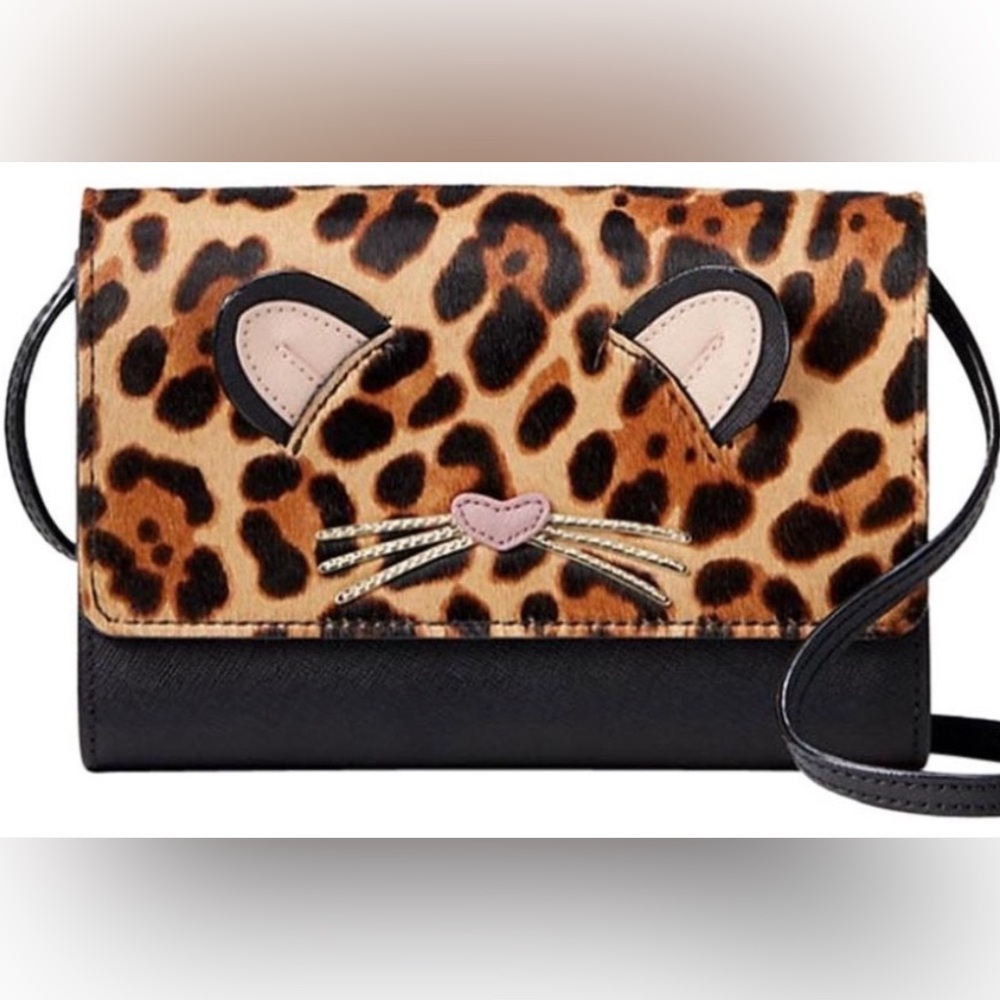 Kate spade Kitty Leopard Black Crossbody